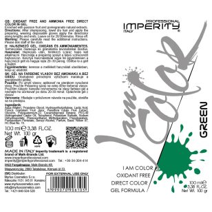 I AM COLOR VEGÁN FIZIKAI HAJSZÍNEZŐ GÉL Zöld 100ml IP M