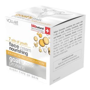   Vollaré bio technology kecsketejes+7 bőrtápláló olaj+argán olajos bőrregeneráló arckrém 50 ml