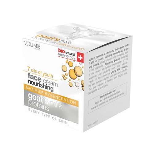Vollaré bio technology kecsketejes+7 bőrtápláló olaj+argán olajos bőrregeneráló arckrém 50 ml